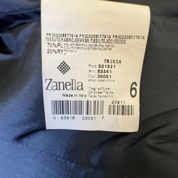 ZANELLA Made in Italy Blazer Gray Lined Zip Up Career Fitted Jacket Size 6 - Picture 9 of 11